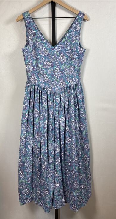 Laura Ashley Dresses & Skirts - Laura Ashley Vintage Cotton Floral Dress Womens US 10 Colorful 80s Cottagecore